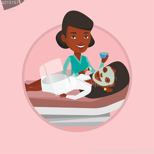 Image of Woman in beauty salon during cosmetology procedure