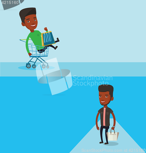 Image of Two shopping banners with space for text.