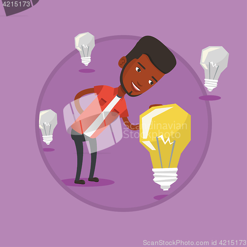 Image of Man having business idea vector illustration.