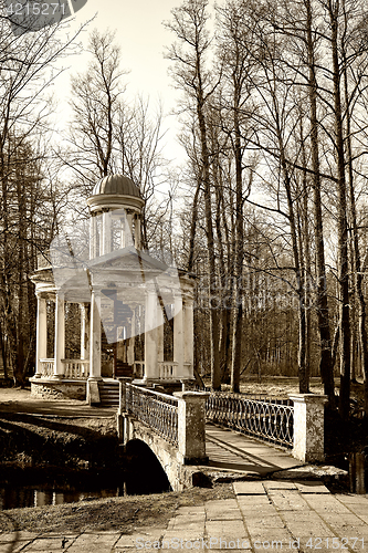 Image of old coffee pavilion - rotunda in Kemeri, Latvia