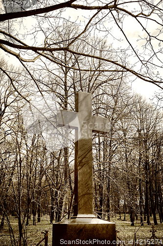 Image of old historic cemetery cross