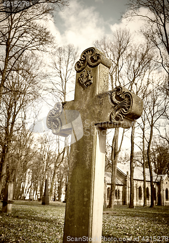 Image of old historic cemetery cross