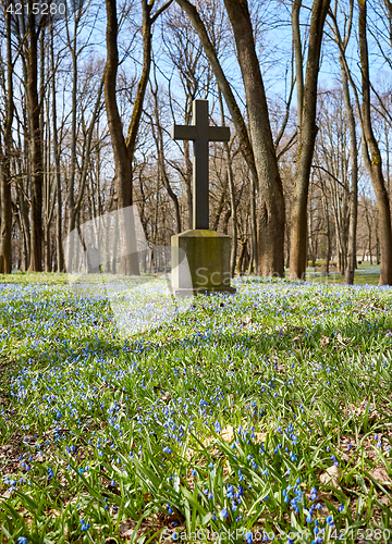 Image of old historic cemetery cross