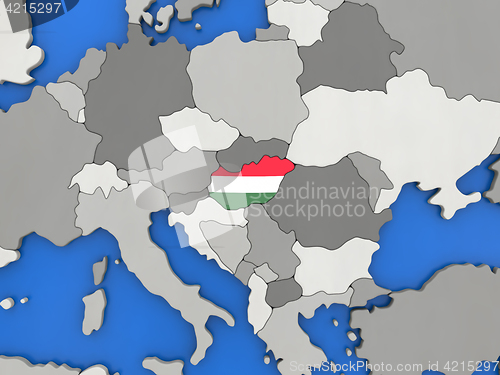 Image of Hungary on globe