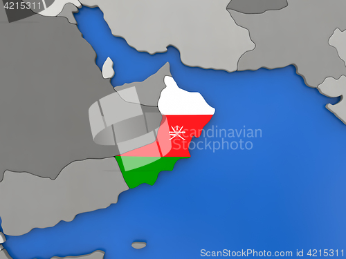 Image of Oman on globe