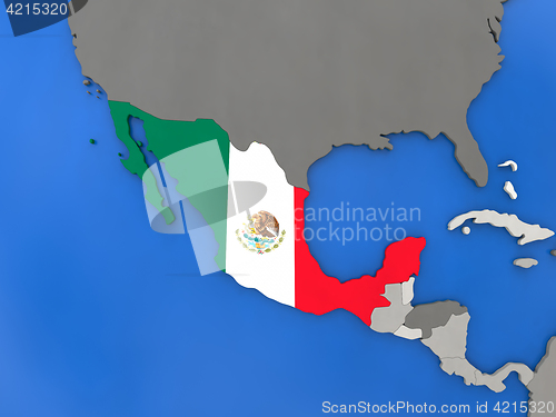 Image of Mexico on globe