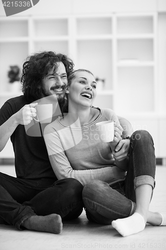 Image of young couple in their new home