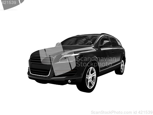 Image of isolated black car front view 02