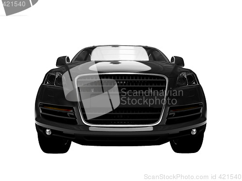 Image of isolated black car front view 01