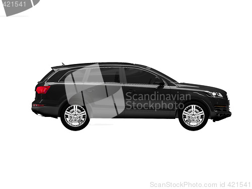 Image of isolated black car side view