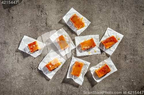 Image of homemade salted caramel candies