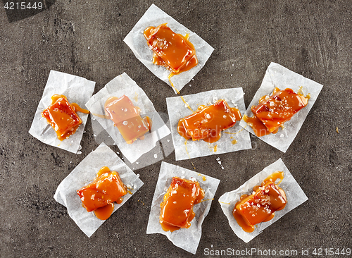 Image of homemade salted caramel candies