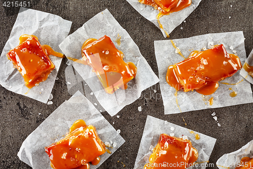 Image of homemade salted caramel candies