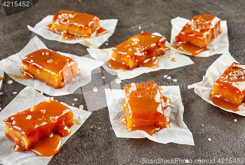 Image of homemade salted caramel candies