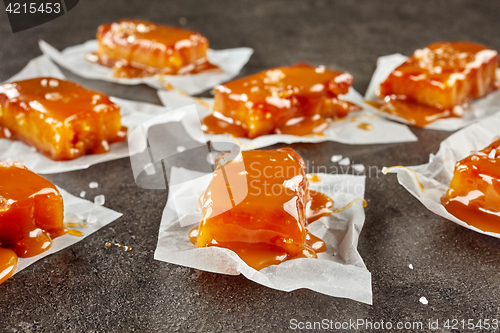 Image of homemade salted caramel candies