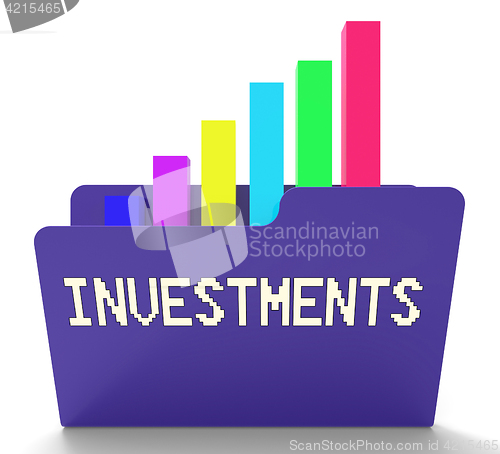 Image of Investments File Represents Charts Graph And Chart 3d Rendering