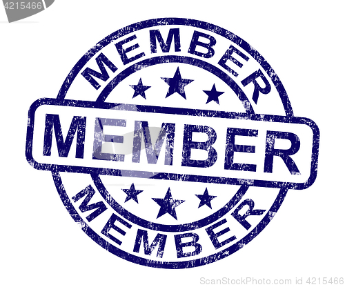 Image of Member Stamp Shows Membership Registration And Subscribing