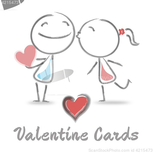 Image of Valentine Cards Shows Valentines Day And Adoration