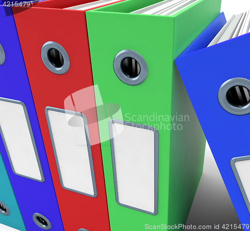 Image of Row Of Colorful Files To Get The Office Organised