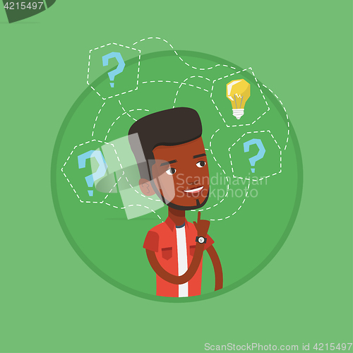 Image of Man having business idea vector illustration.