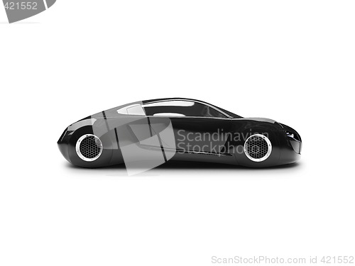 Image of isolated black super car side view