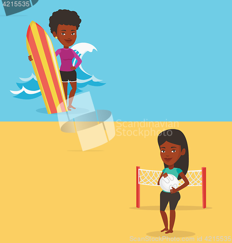 Image of Two sport banners with space for text.