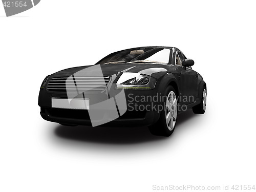 Image of isolated black car front view 01