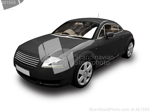 Image of isolated black sport car front view 02