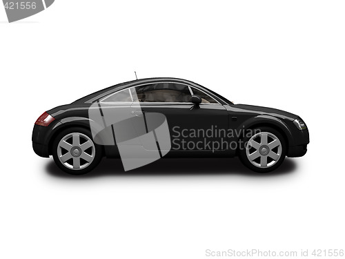 Image of isolated black sport car side view