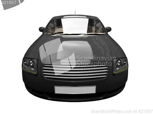 Image of isolated black sport car front view 03