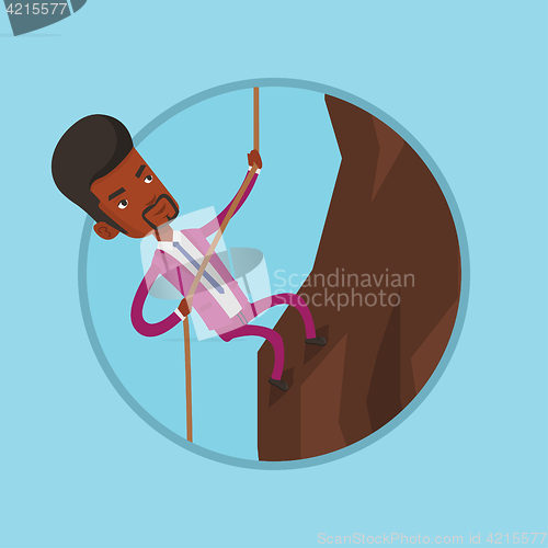 Image of Business man climbing on the mountain.