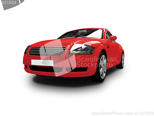 Image of isolated red car front view