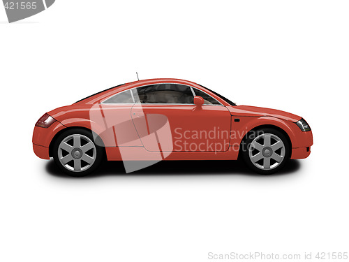 Image of isolated red car side view