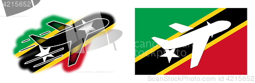 Image of Nation flag - Airplane isolated - Saint Kitts and Nevis