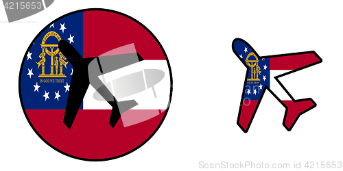 Image of Nation flag - Airplane isolated - Georgia