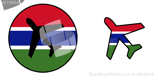 Image of Nation flag - Airplane isolated - Gambia
