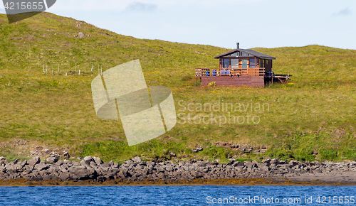 Image of Single house on an small island - Iceland