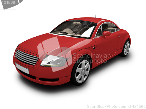 Image of isolated red car front view