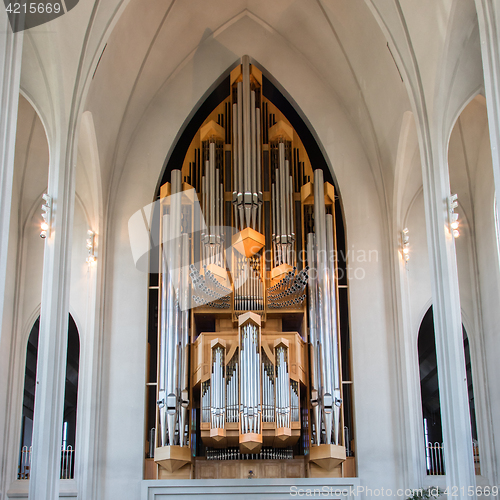 Image of REYKJAVIK, ICELAND - August 2, 2016 : Interior View of the Hallg