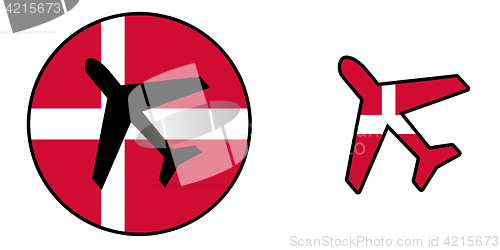 Image of Nation flag - Airplane isolated - Denmark