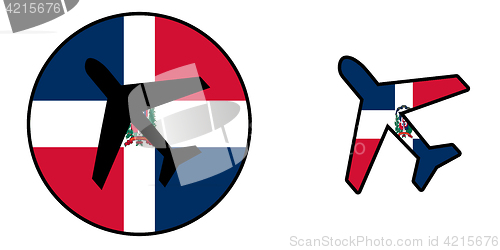 Image of Nation flag - Airplane isolated - Dominican Republic