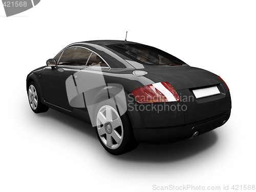 Image of isolated sport black car back view