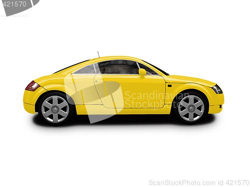 Image of isolated yellow car side view