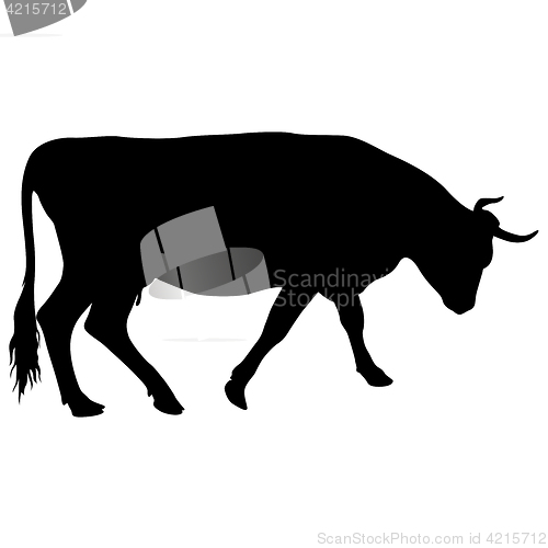 Image of Black silhouette of cash cow on white background