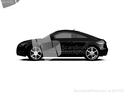 Image of isolated black car side view