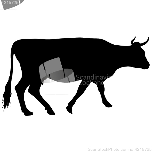 Image of Black silhouette of cash cow on white background