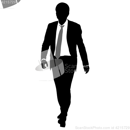 Image of Silhouette businessman man in suit with tie on a white background. illustration