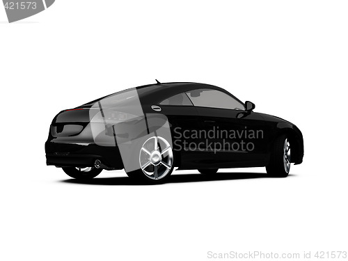 Image of isolated black car back view