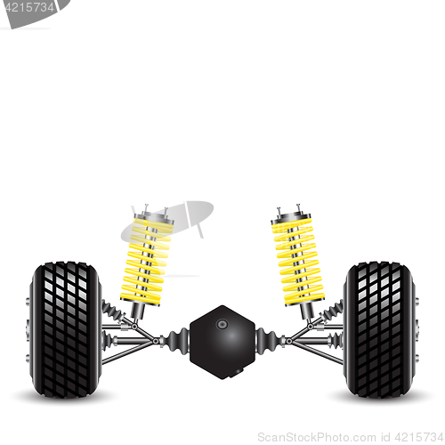 Image of Rear suspension of the car springs and differential