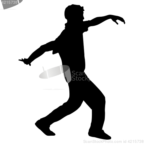 Image of Black Silhouettes breakdancer on a white background